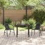 Conjunto de Comedor de Jardín 3 pcs Negro Poliratán