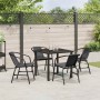Conjunto de Comedor de Jardín 5 pcs Negro Poliratán