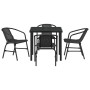 Conjunto de Comedor de Jardín 5 pcs Negro Poliratán