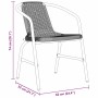 Conjunto de Comedor de Jardín 5 pcs Negro Poliratán