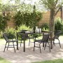 Conjunto de Comedor de Jardín 5 pcs Negro Poliratán