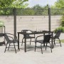 Conjunto de Comedor de Jardín 5 pcs Negro Poliratán