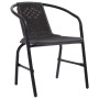 Conjunto de Comedor de Jardín 5 pcs Negro Poliratán