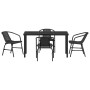 Conjunto de Comedor de Jardín 5 pcs Negro Poliratán