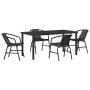 Conjunto de Comedor de Jardín 5 pcs Negro Poliratán