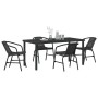 Conjunto de Comedor de Jardín 5 pcs Negro Poliratán
