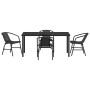 Conjunto de Comedor de Jardín 5 pcs Negro Poliratán