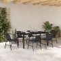 Conjunto de Comedor de Jardín 7 pcs Negro Poliratán