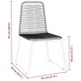 Conjunto de Comedor de Jardín 3 pcs Negro Poliratán