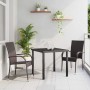 Conjunto de Comedor de Jardín 3 pcs Marrón Poliratán