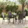 Conjunto de Comedor de Jardín 5 pcs Marrón Poliratán