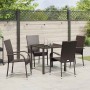 Conjunto de Comedor de Jardín 5 pcs Marrón Poliratán