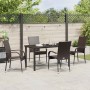 Conjunto de Comedor de Jardín 5 pcs Marrón Poliratán