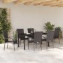 Conjunto de Comedor de Jardín 7 pcs Marrón Poliratán