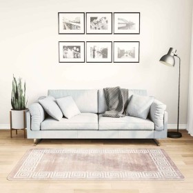 Alfombra lavable antideslizante beige 80x150 cm