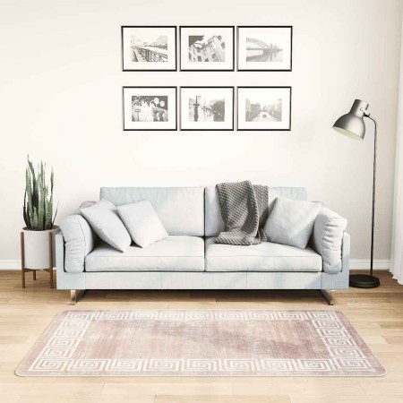Alfombra lavable antideslizante beige 80x150 cm