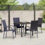 Conjunto de Comedor de Jardín 5 pcs Negro Poliratán