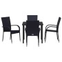 Conjunto de Comedor de Jardín 5 pcs Negro Poliratán