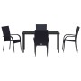 Conjunto de Comedor de Jardín 5 pcs Negro Poliratán