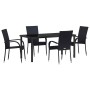 Conjunto de Comedor de Jardín 5 pcs Negro Poliratán