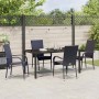 Conjunto de Comedor de Jardín 5 pcs Negro Poliratán