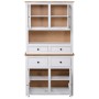 Aparador madera maciza pino estilo Panamá blanco 93x40,5x180 cm