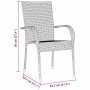 Conjunto de Comedor de Jardín 3 pcs Gris Poliratán