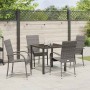 Conjunto de Comedor de Jardín 5 pcs Gris Poliratán