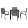 Conjunto de Comedor de Jardín 5 pcs Gris Poliratán