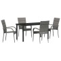Conjunto de Comedor de Jardín 5 pcs Gris Poliratán