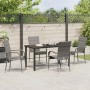 Conjunto de Comedor de Jardín 5 pcs Gris Poliratán