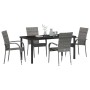 Conjunto de Comedor de Jardín 5 pcs Gris Poliratán