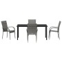 Conjunto de Comedor de Jardín 5 pcs Gris Poliratán