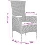 Conjunto de Comedor de Jardín con cojín 3 pcs Gris Poliratán