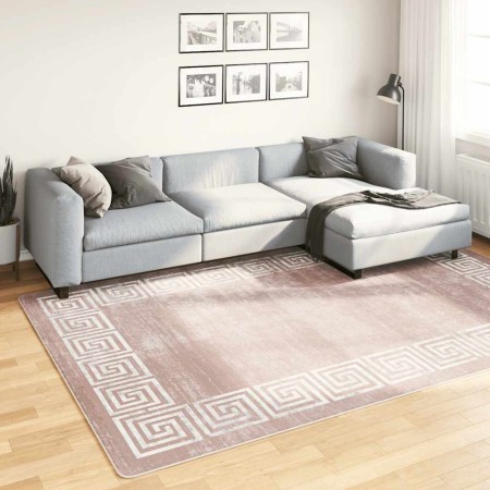 Alfombra lavable antideslizante beige 190x300 cm