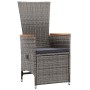Conjunto de Comedor de Jardín con cojín 5 pcs Gris Poliratán
