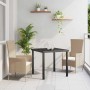 Conjunto de Comedor de Jardín 3 pcs Beige ratán sintético