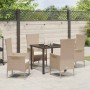 Conjunto de Comedor de Jardín 5 pcs Beige ratán sintético
