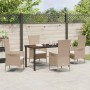 Conjunto de Comedor de Jardín 5 pcs Beige ratán sintético