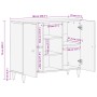 Armario auxiliar madera maciza de mango 90x33x75 cm