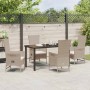 Conjunto de Comedor de Jardín 5 pcs Beige ratán sintético
