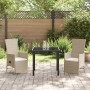 Conjunto de Comedor de Jardín 3 pcs Beige ratán sintético