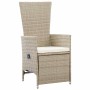 Conjunto de Comedor de Jardín 5 pcs Beige ratán sintético