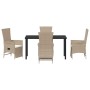 Conjunto de Comedor de Jardín 5 pcs Beige ratán sintético