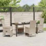 Conjunto de Comedor de Jardín 5 pcs Beige ratán sintético