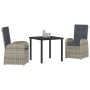 Conjunto de Comedor de Jardín 3 pcs Gris ratán sintético