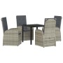 Conjunto de Comedor de Jardín 5 pcs Gris ratán sintético