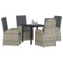 Conjunto de Comedor de Jardín 5 pcs Gris ratán sintético