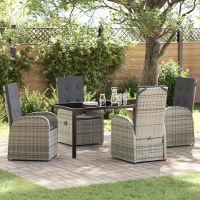 Conjunto de Comedor de Jardín 5 pcs Gris ratán sintético