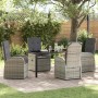 Conjunto de Comedor de Jardín 5 pcs Gris ratán sintético